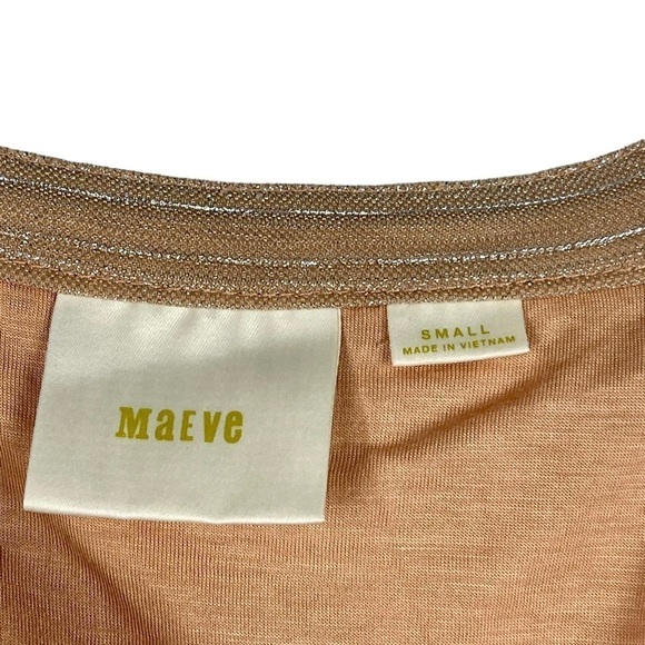 ANTHROPOLOGIE MAEVE AMBRA ROSE PINK SHIMMER METALLIC A-LINE PLEATED SKIRT - Picture 11 of 13